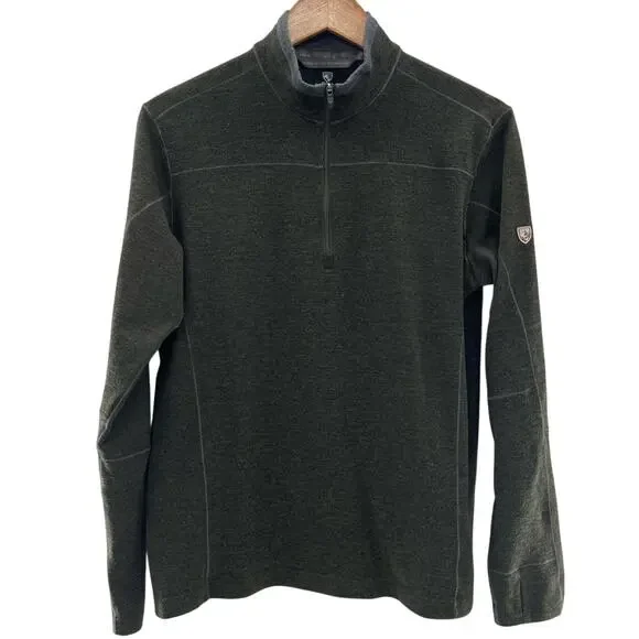 Kuhl Men’s Quarter Zip Long Sleeve Forrest Green Shirt Size Medium Gorpcore - Picture 1 of 7